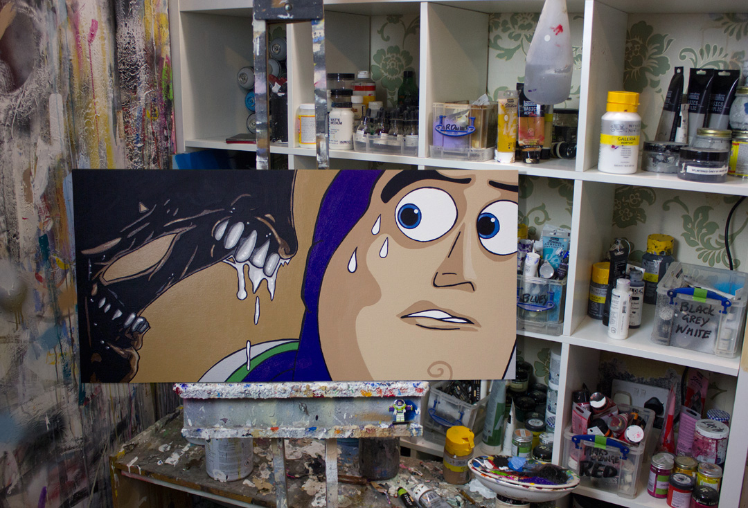 Alien Story - Buzz \ Alien Mash Up Painting 