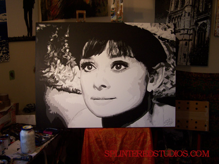 Audrey Hepburn Painting Splintered Studios The Art of Stephen Quick