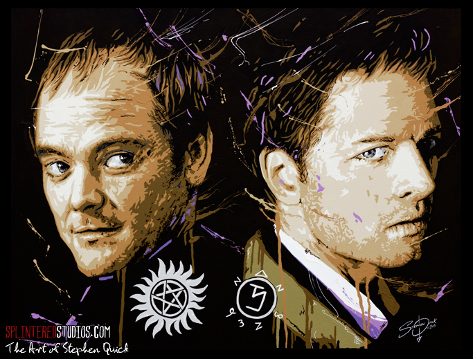 Castiel and Crowley Painting