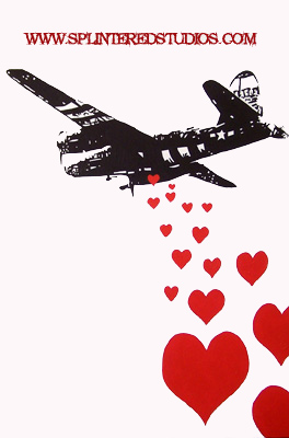 Plane Love War Pop Art Painting