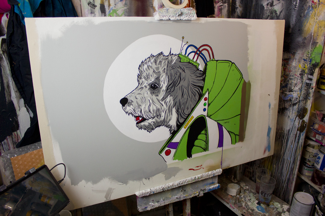 Space Dog Painting 